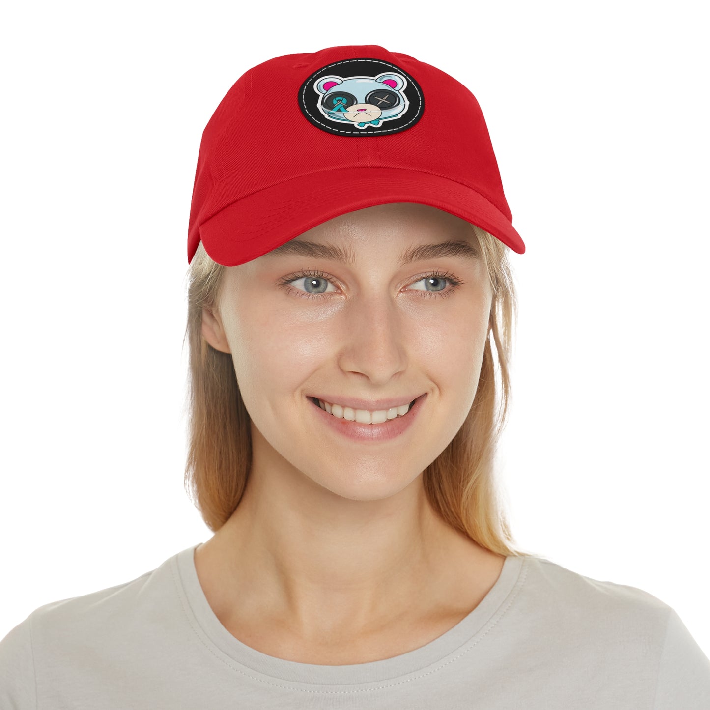 Sclero Bear Dad Hat with Leather Patch (Round)