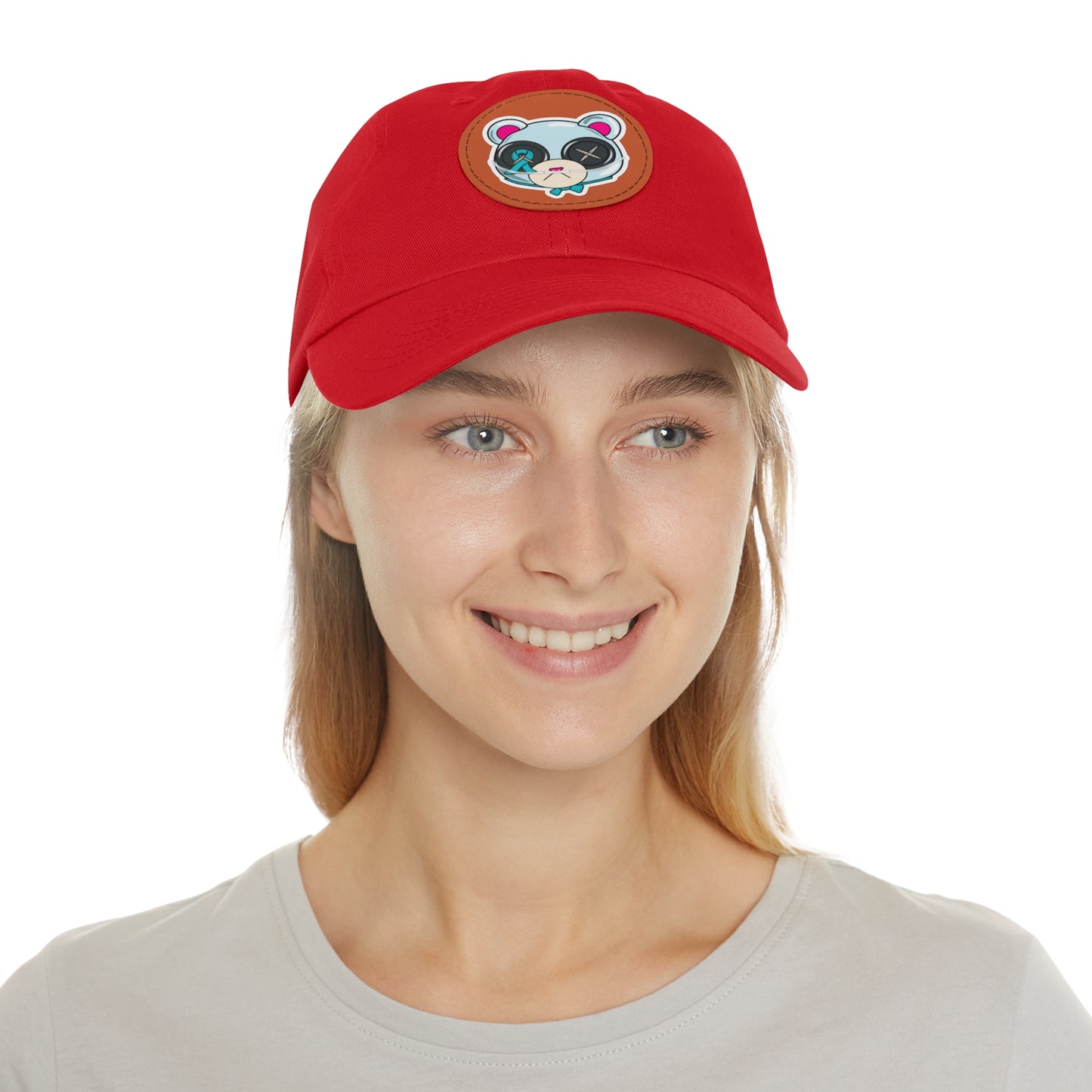 Sclero Bear Dad Hat with Leather Patch (Round)