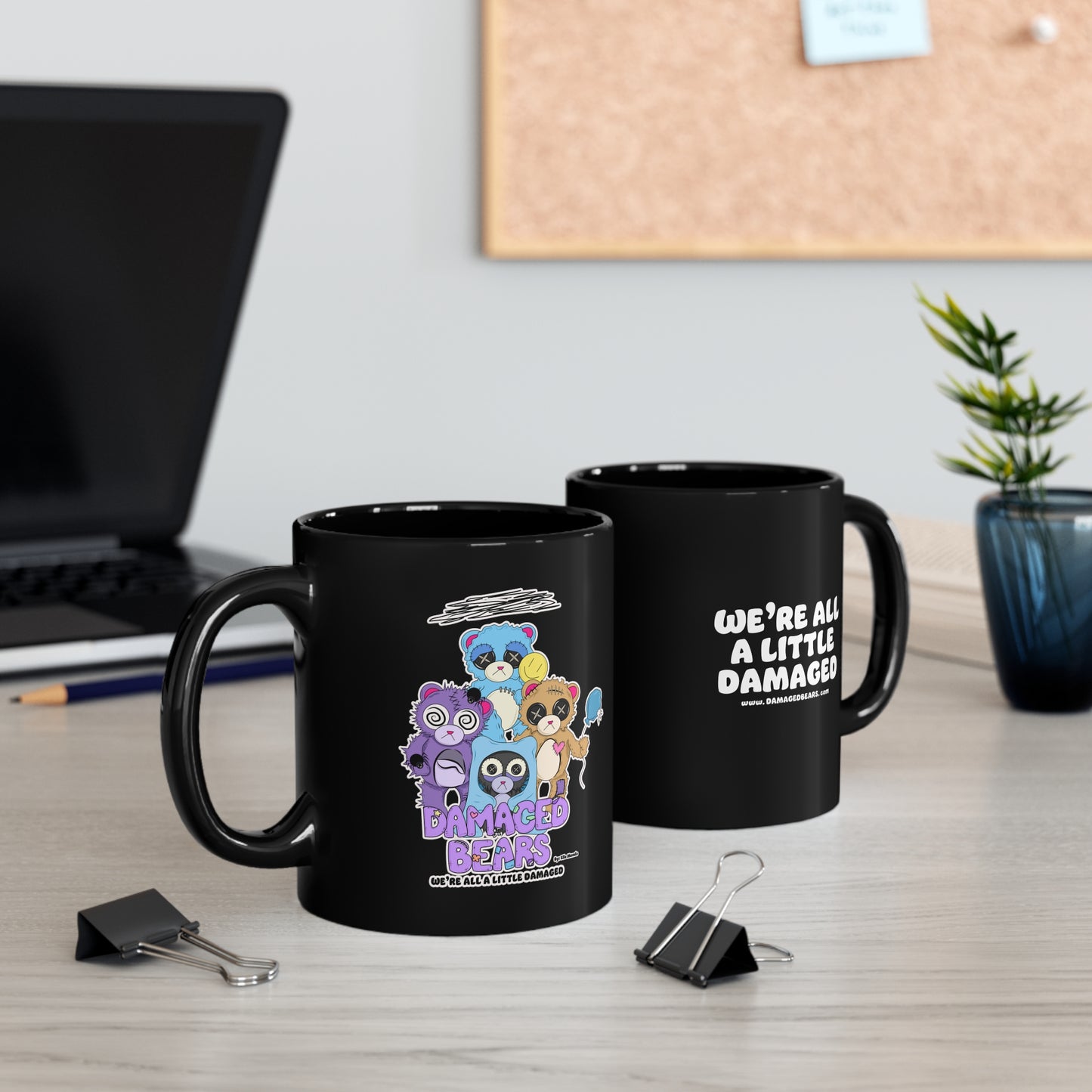 Damaged Bears 11oz Black Mug