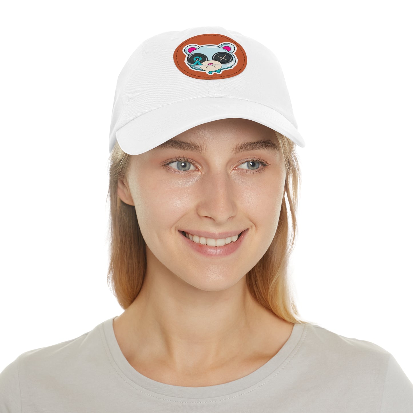 Sclero Bear Dad Hat with Leather Patch (Round)