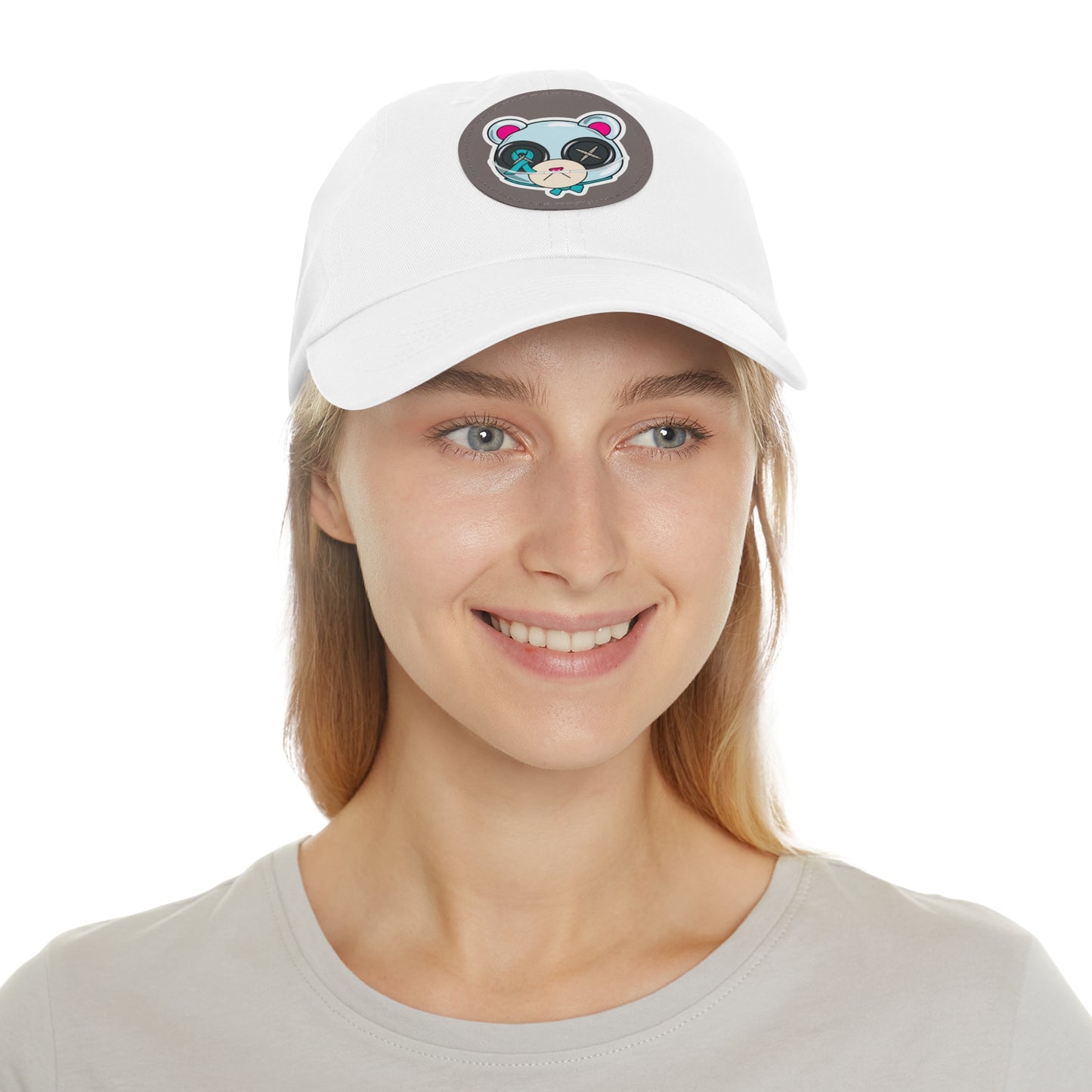 Sclero Bear Dad Hat with Leather Patch (Round)
