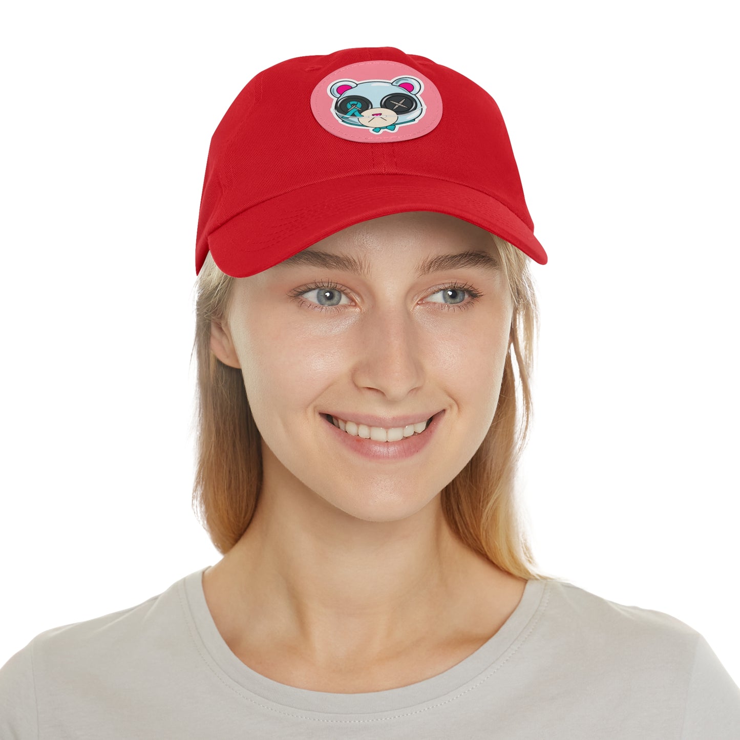 Sclero Bear Dad Hat with Leather Patch (Round)
