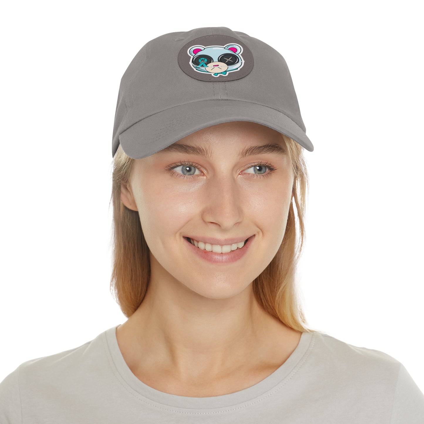 Sclero Bear Dad Hat with Leather Patch (Round)