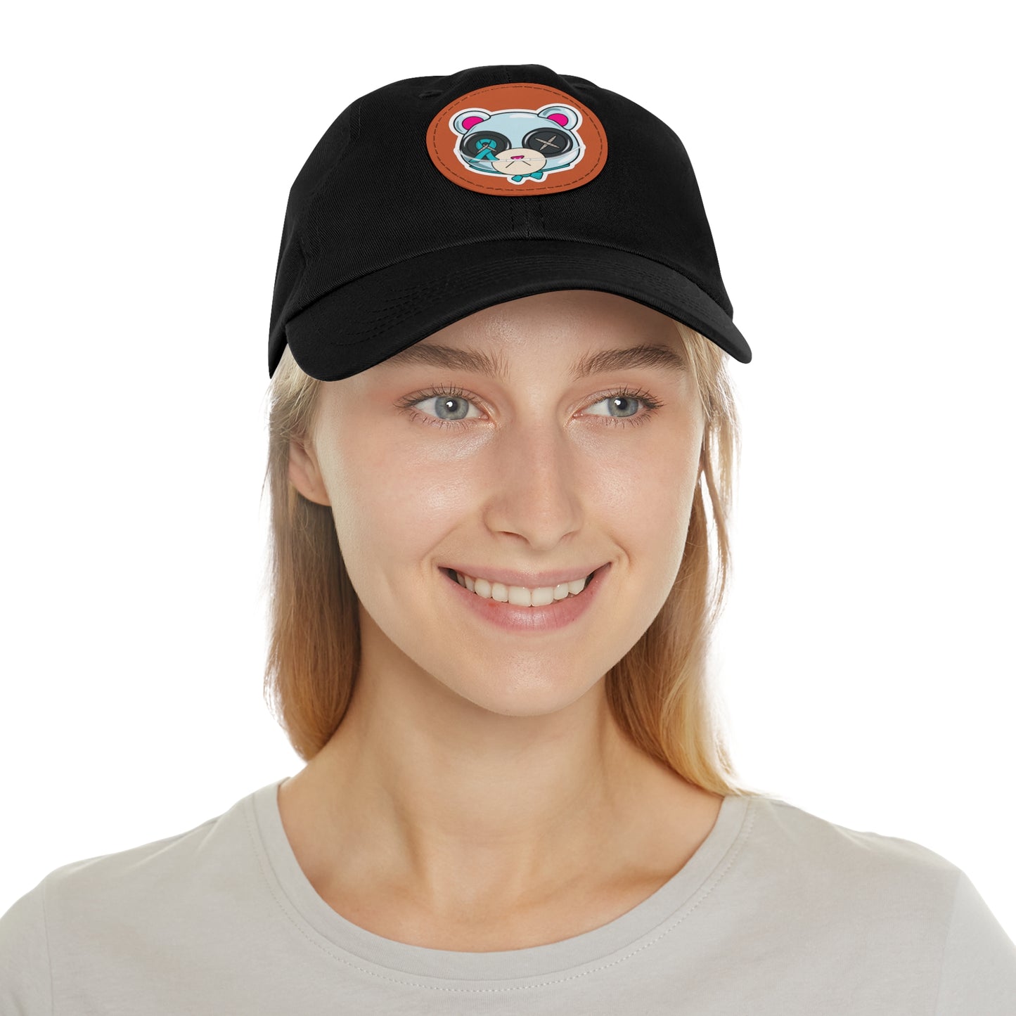Sclero Bear Dad Hat with Leather Patch (Round)