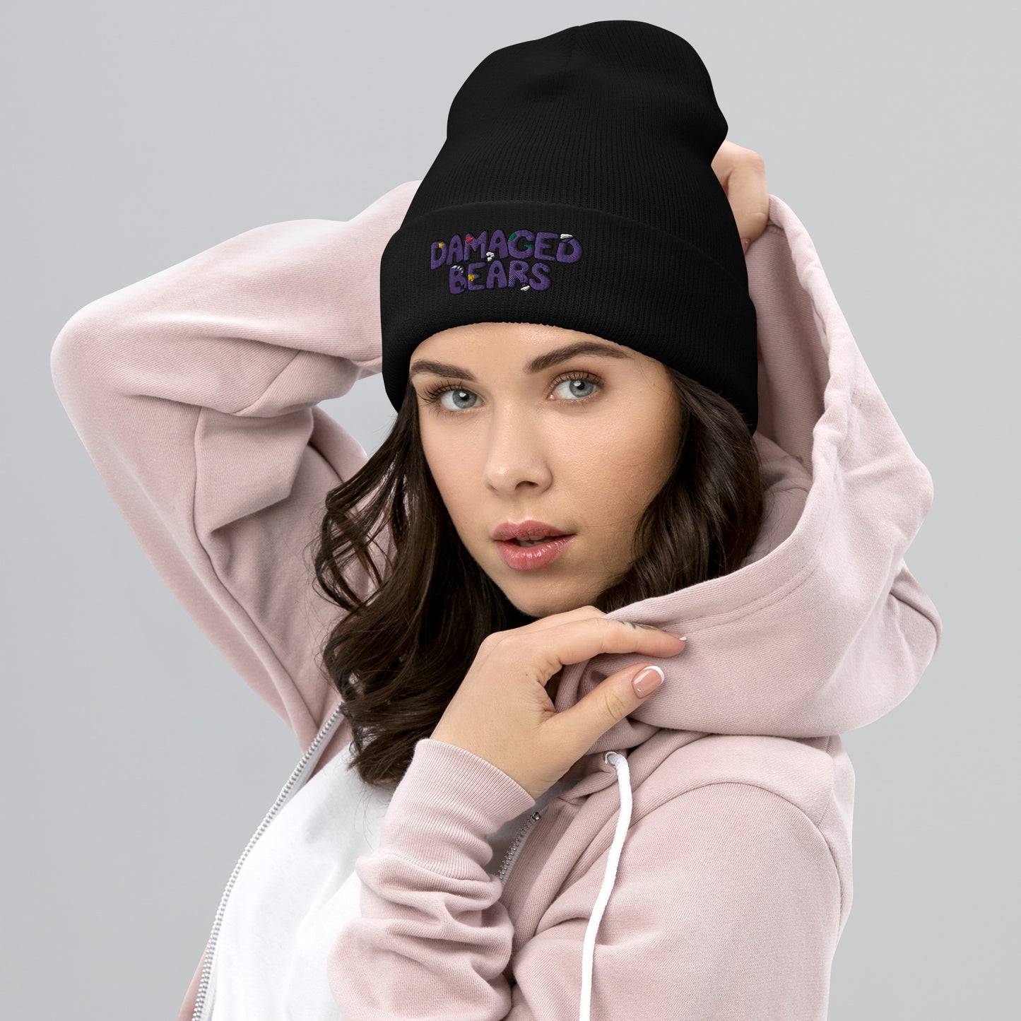Damaged Bear Logo Cuffed Beanie