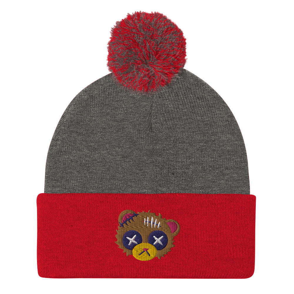 Damaged Bear Pom-Pom Beanie
