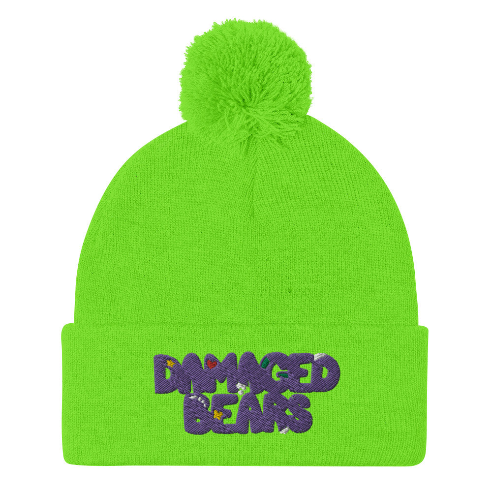 Damaged Bears Logo Pom-Pom Beanie