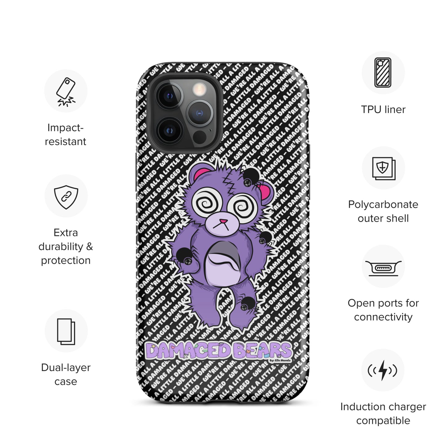 Anxiety Bear Tough Case for iPhone®