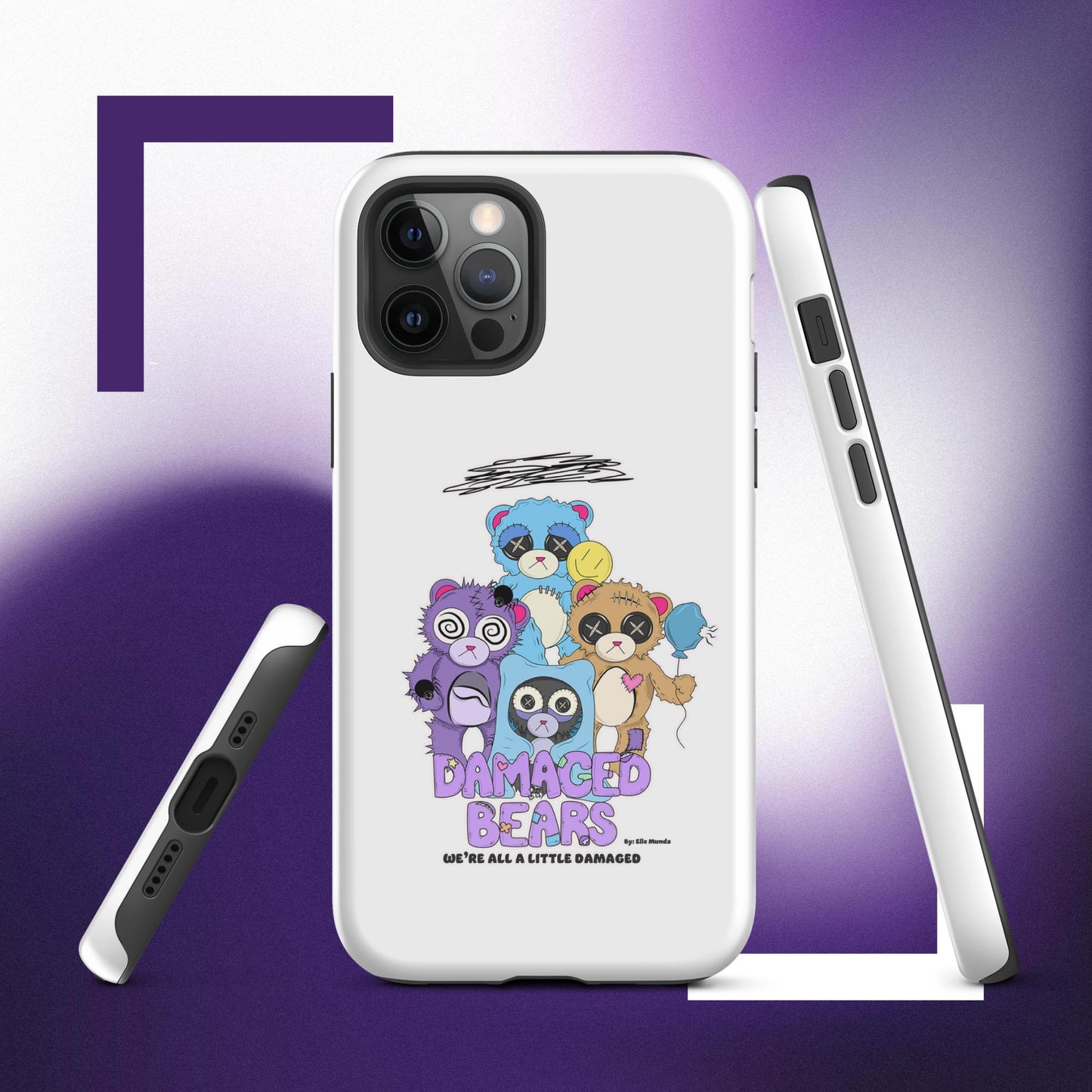 White Damaged Bears Tough Case for iPhone®