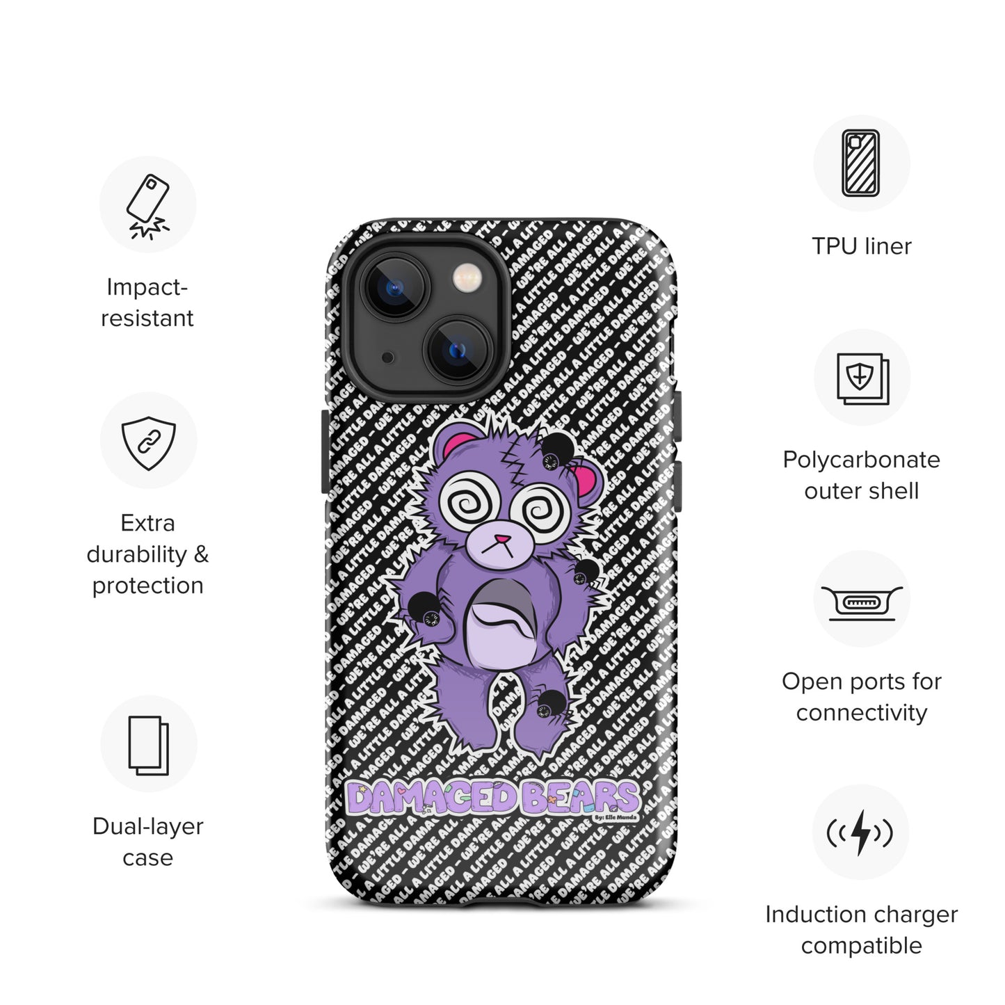 Anxiety Bear Tough Case for iPhone®