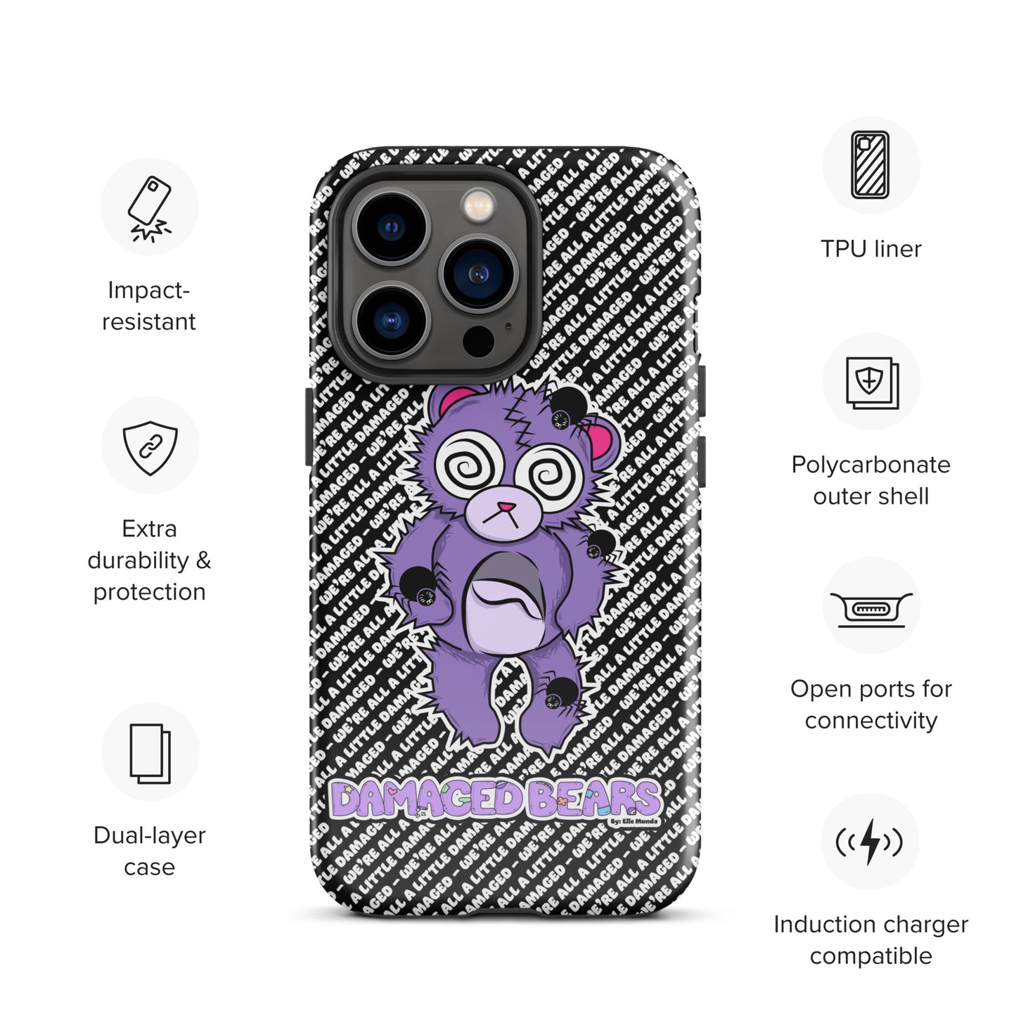 Anxiety Bear Tough Case for iPhone®