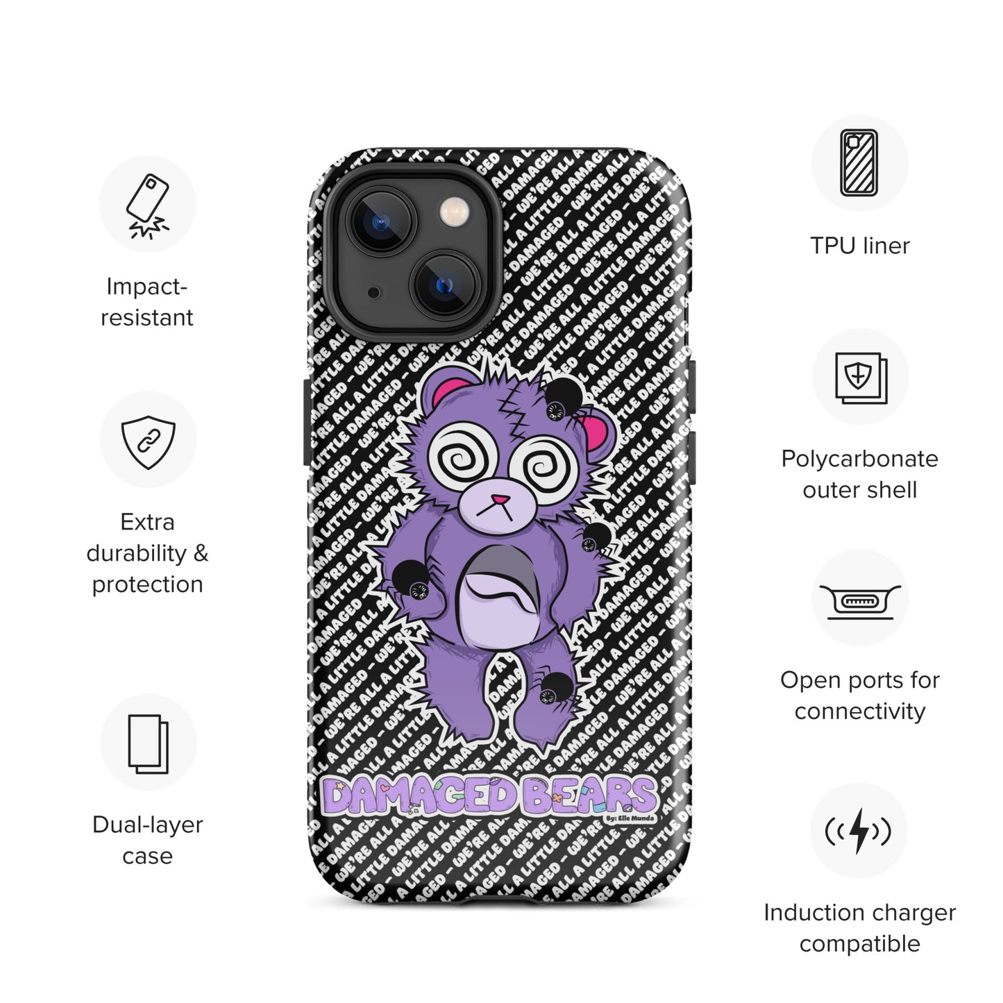 Anxiety Bear Tough Case for iPhone®
