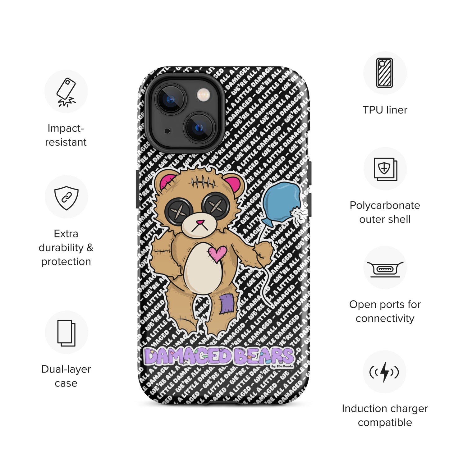 Damaged Bear Tough Case for iPhone®