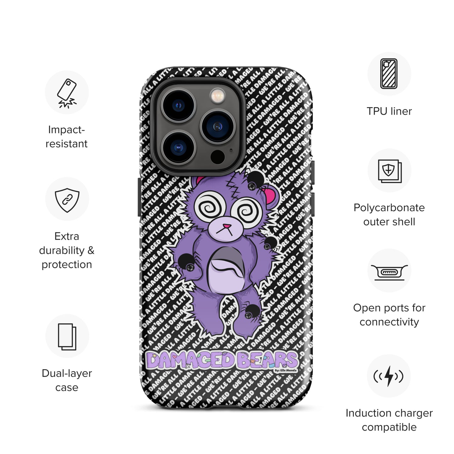 Anxiety Bear Tough Case for iPhone®