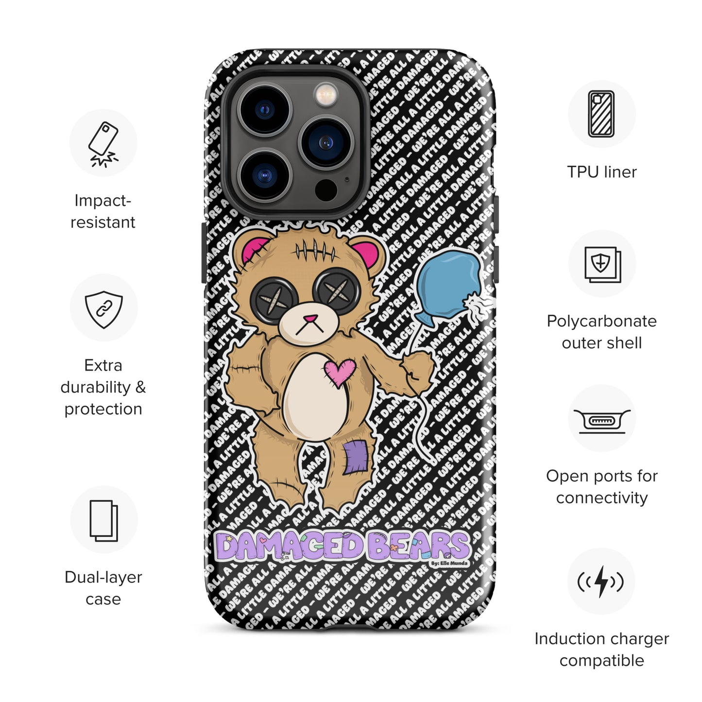 Damaged Bear Tough Case for iPhone®