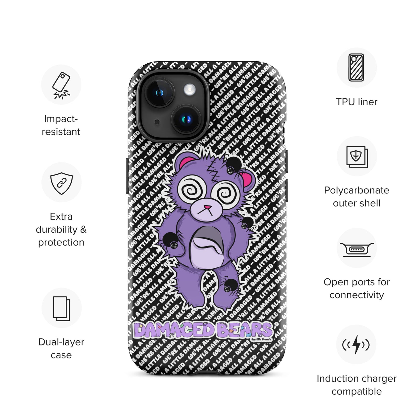 Anxiety Bear Tough Case for iPhone®