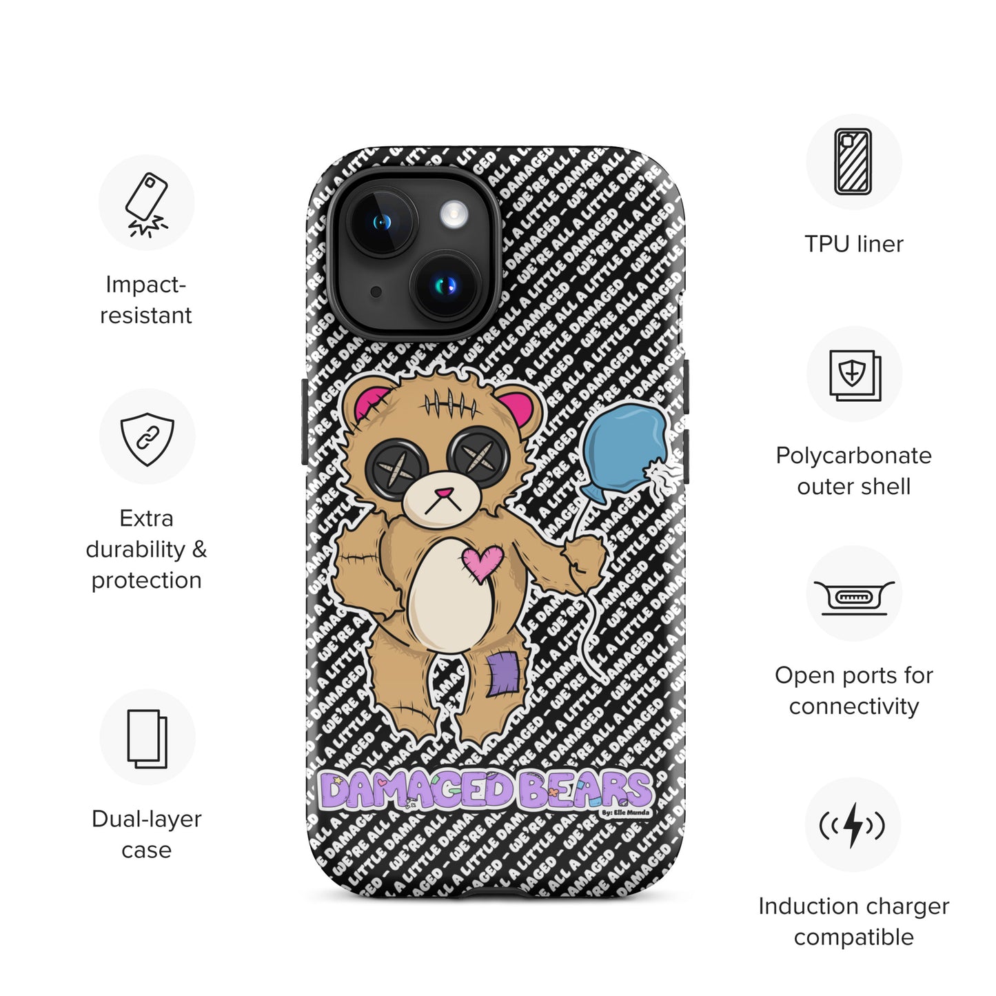 Damaged Bear Tough Case for iPhone®