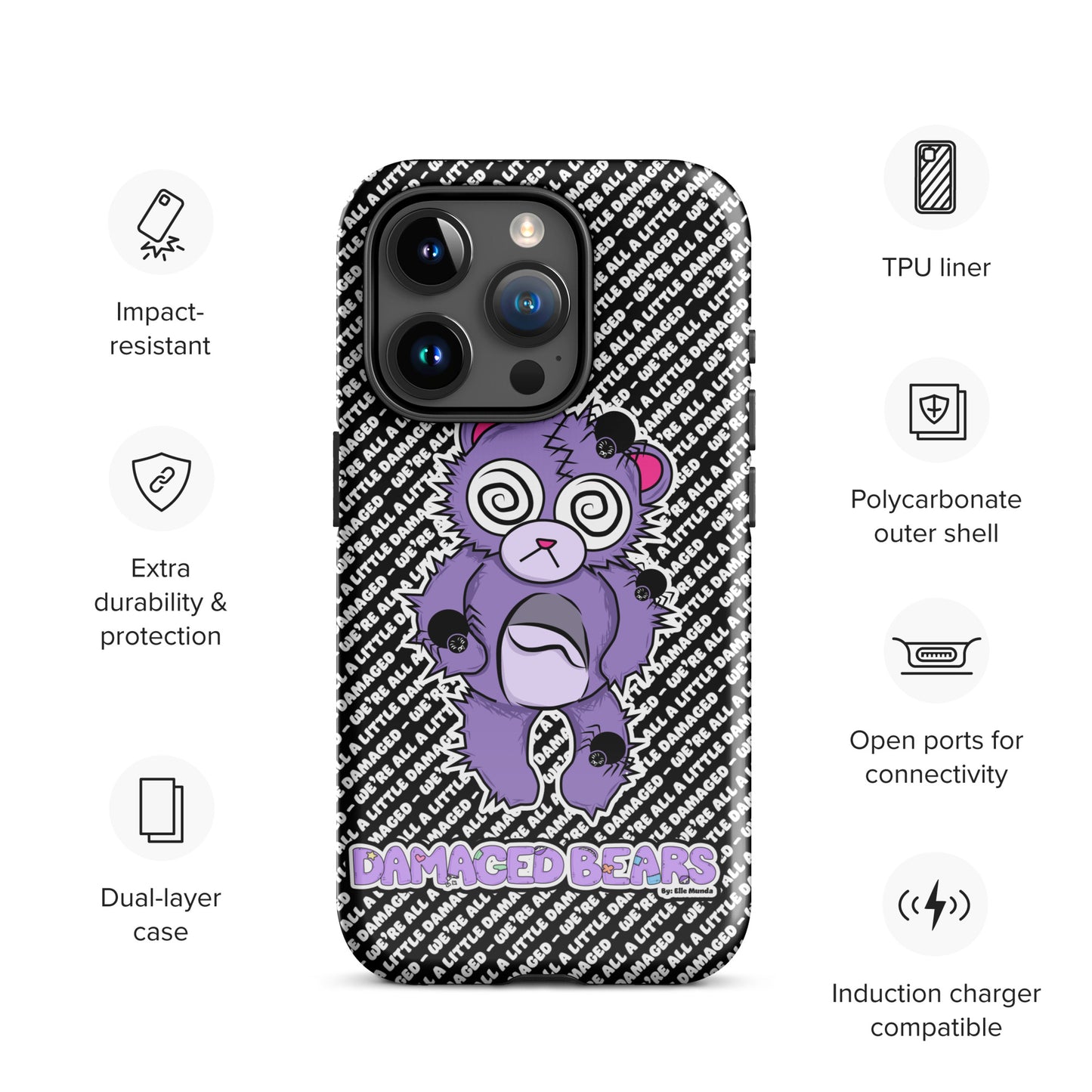 Anxiety Bear Tough Case for iPhone®