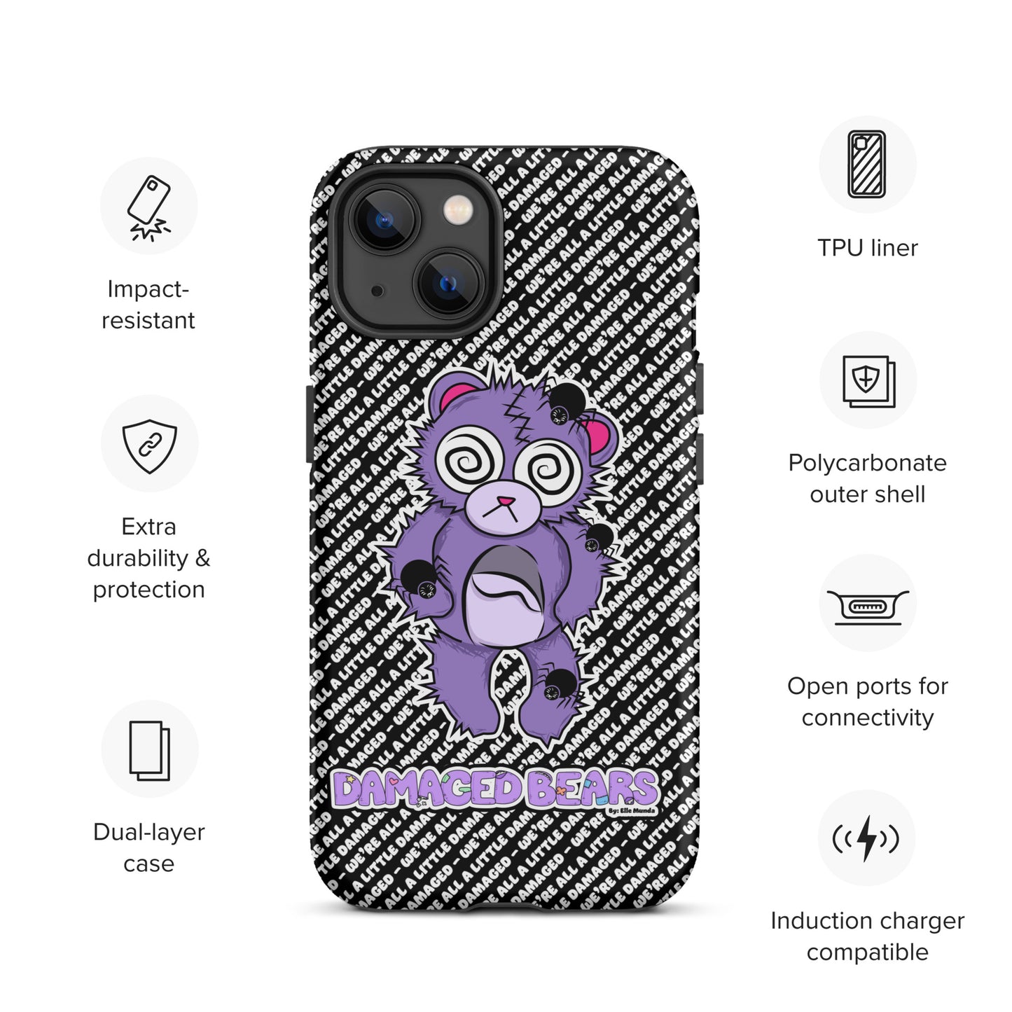 Anxiety Bear Tough Case for iPhone®