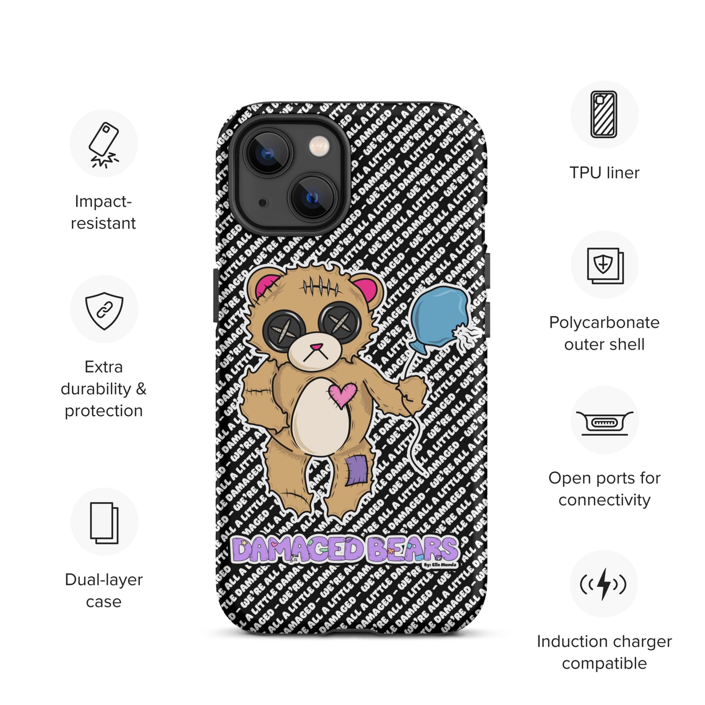 Damaged Bear Tough Case for iPhone®