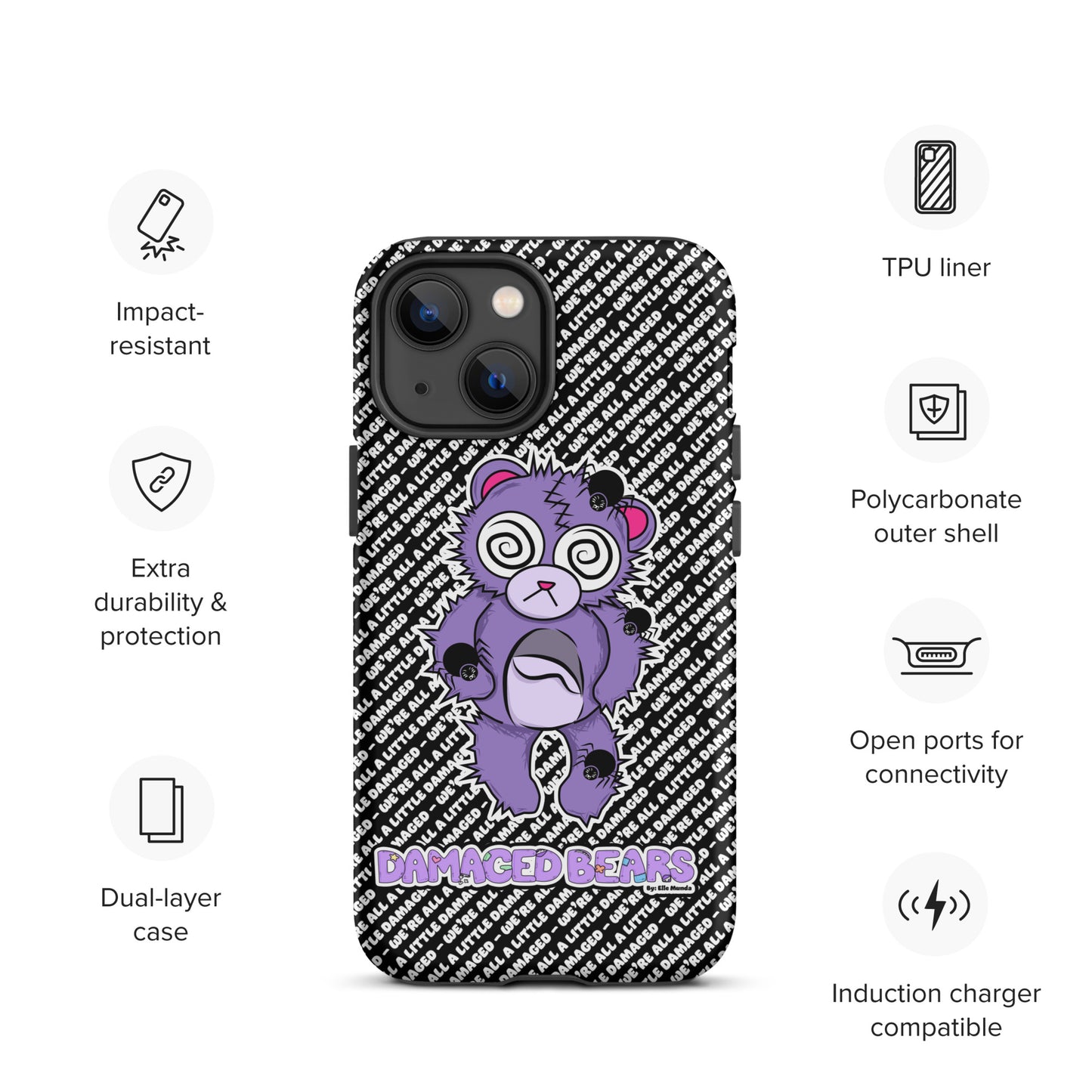 Anxiety Bear Tough Case for iPhone®