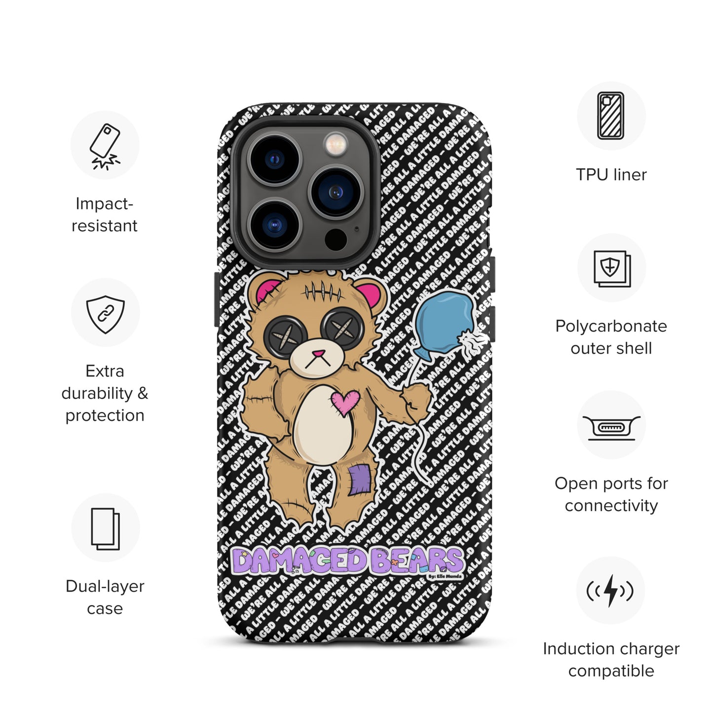 Damaged Bear Tough Case for iPhone®