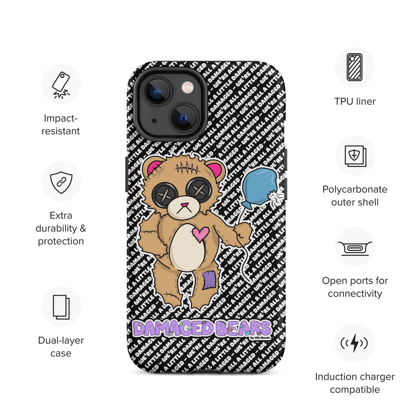 Damaged Bear Tough Case for iPhone®
