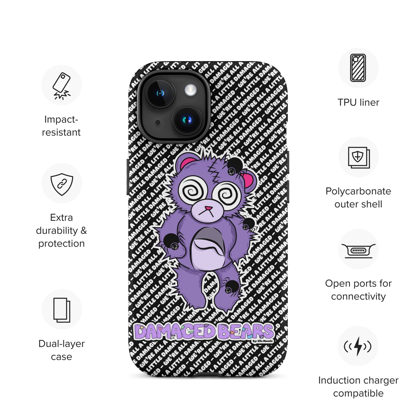 Anxiety Bear Tough Case for iPhone®
