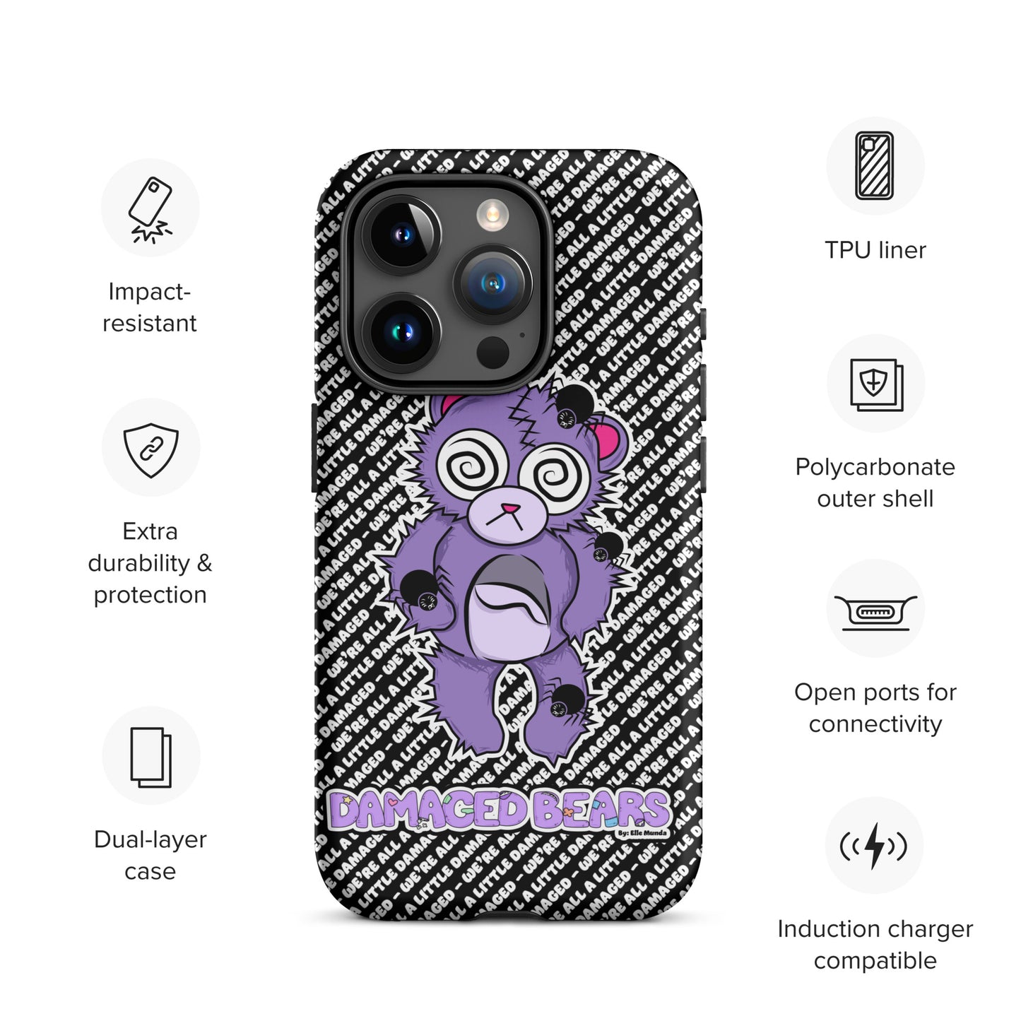 Anxiety Bear Tough Case for iPhone®