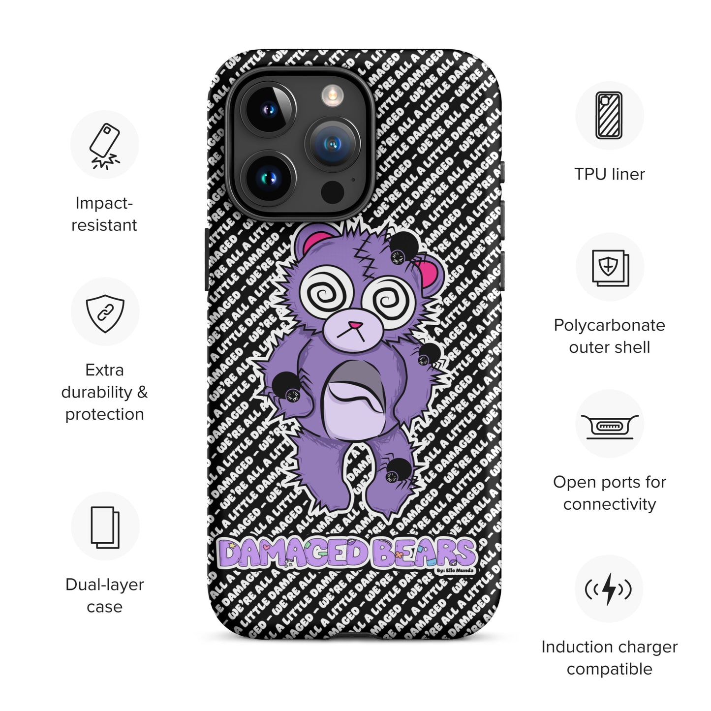 Anxiety Bear Tough Case for iPhone®