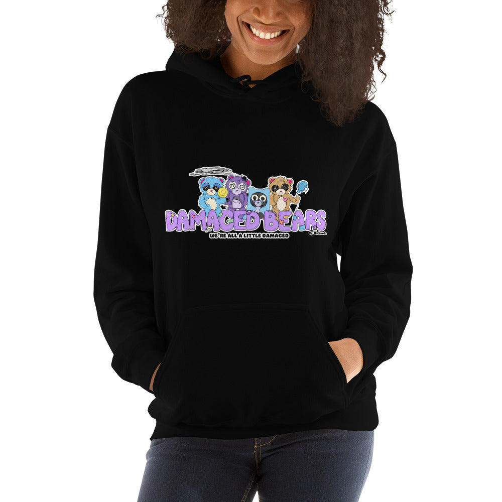 Damaged Bears Logo "We're All A Little Damaged" Unisex Hoodie