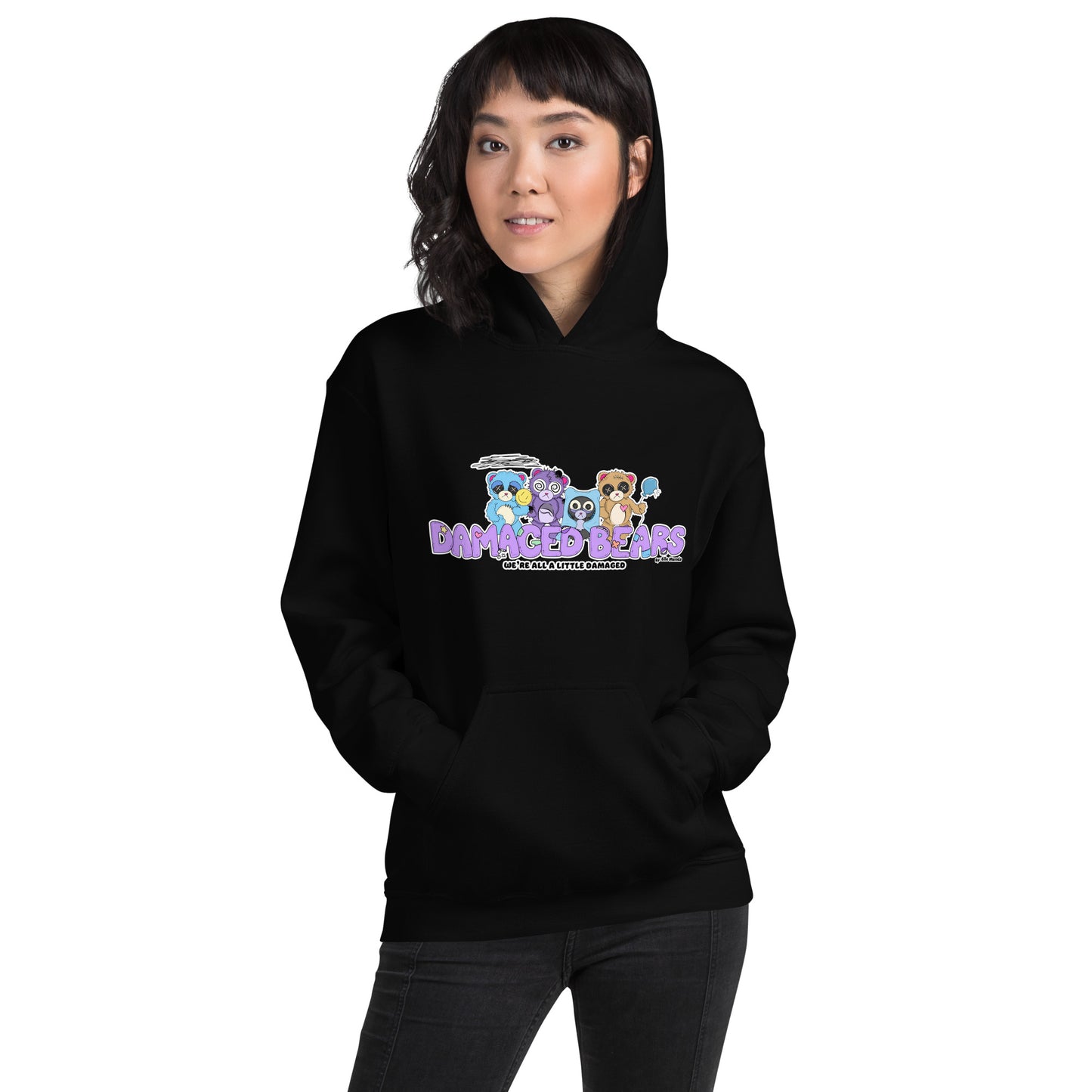 Damaged Bears Logo "We're All A Little Damaged" Unisex Hoodie