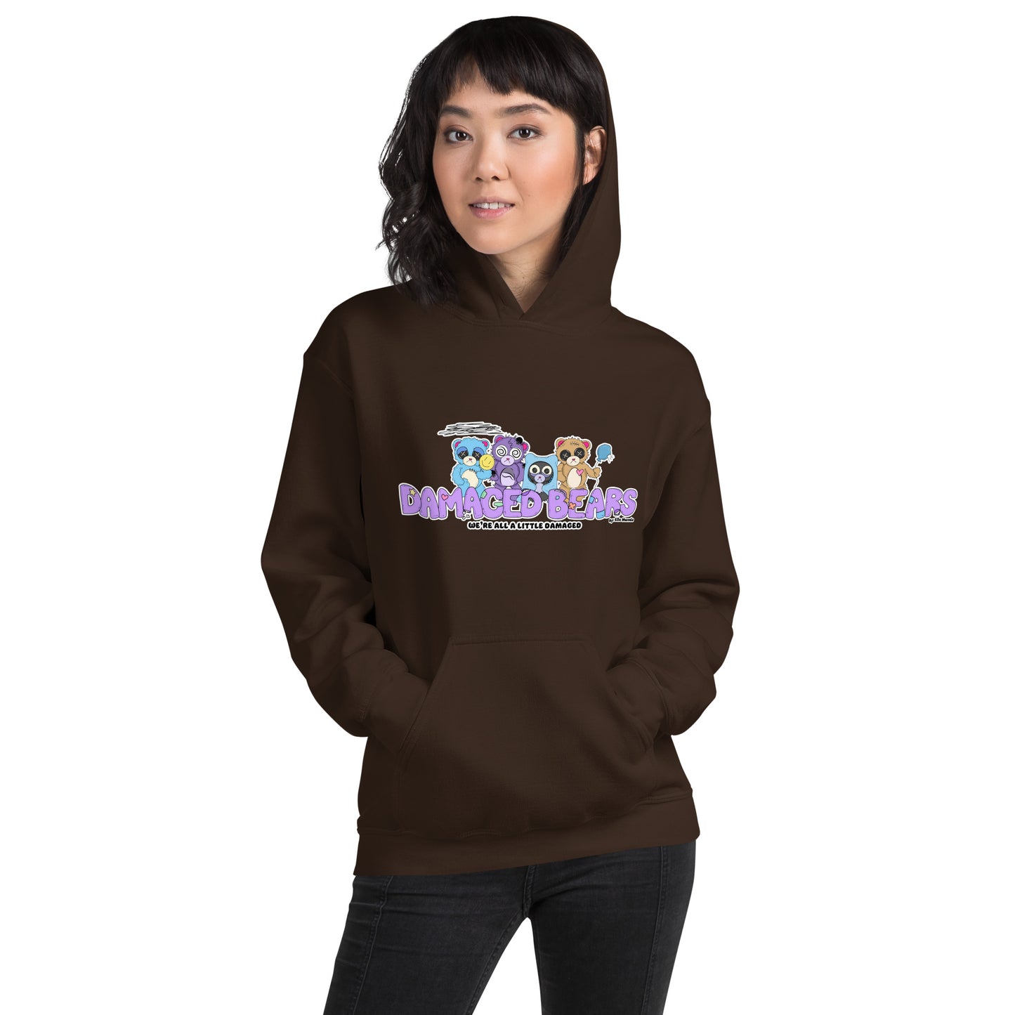 Damaged Bears Logo "We're All A Little Damaged" Unisex Hoodie