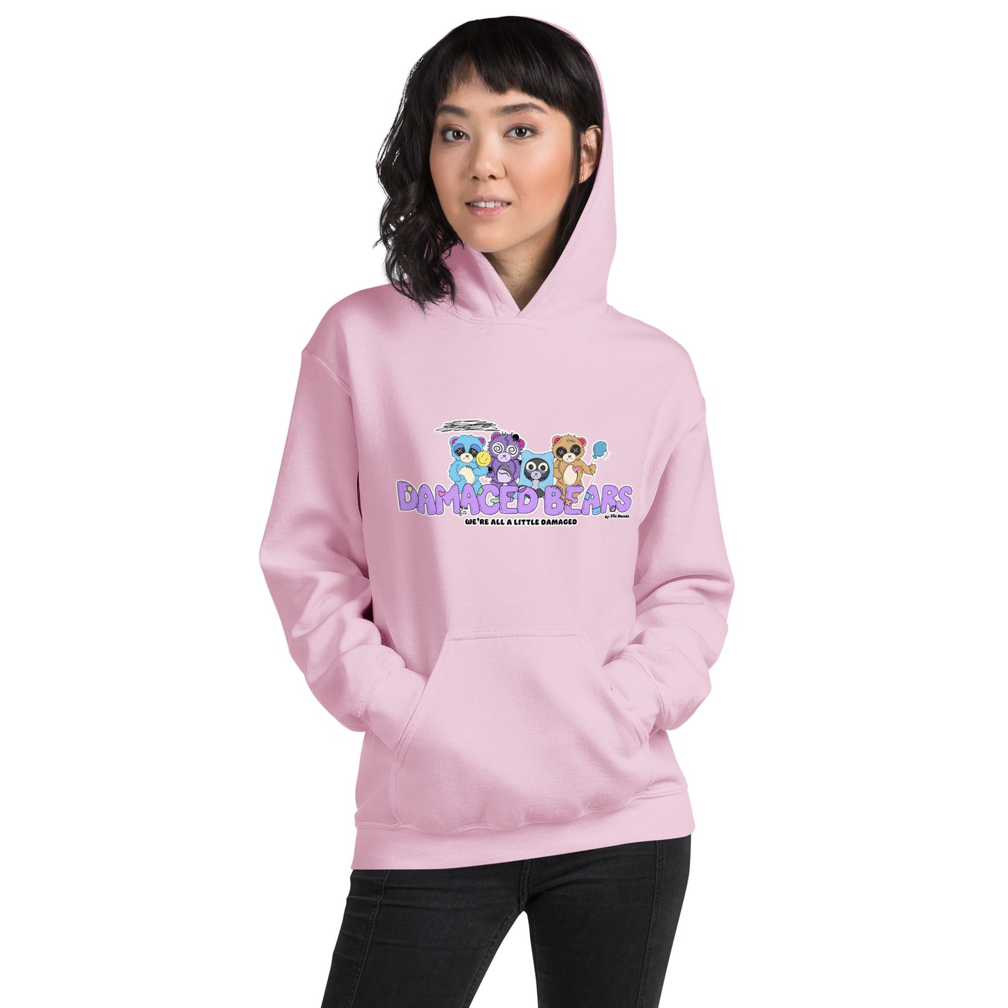 Damaged Bears Logo "We're All A Little Damaged" Unisex Hoodie