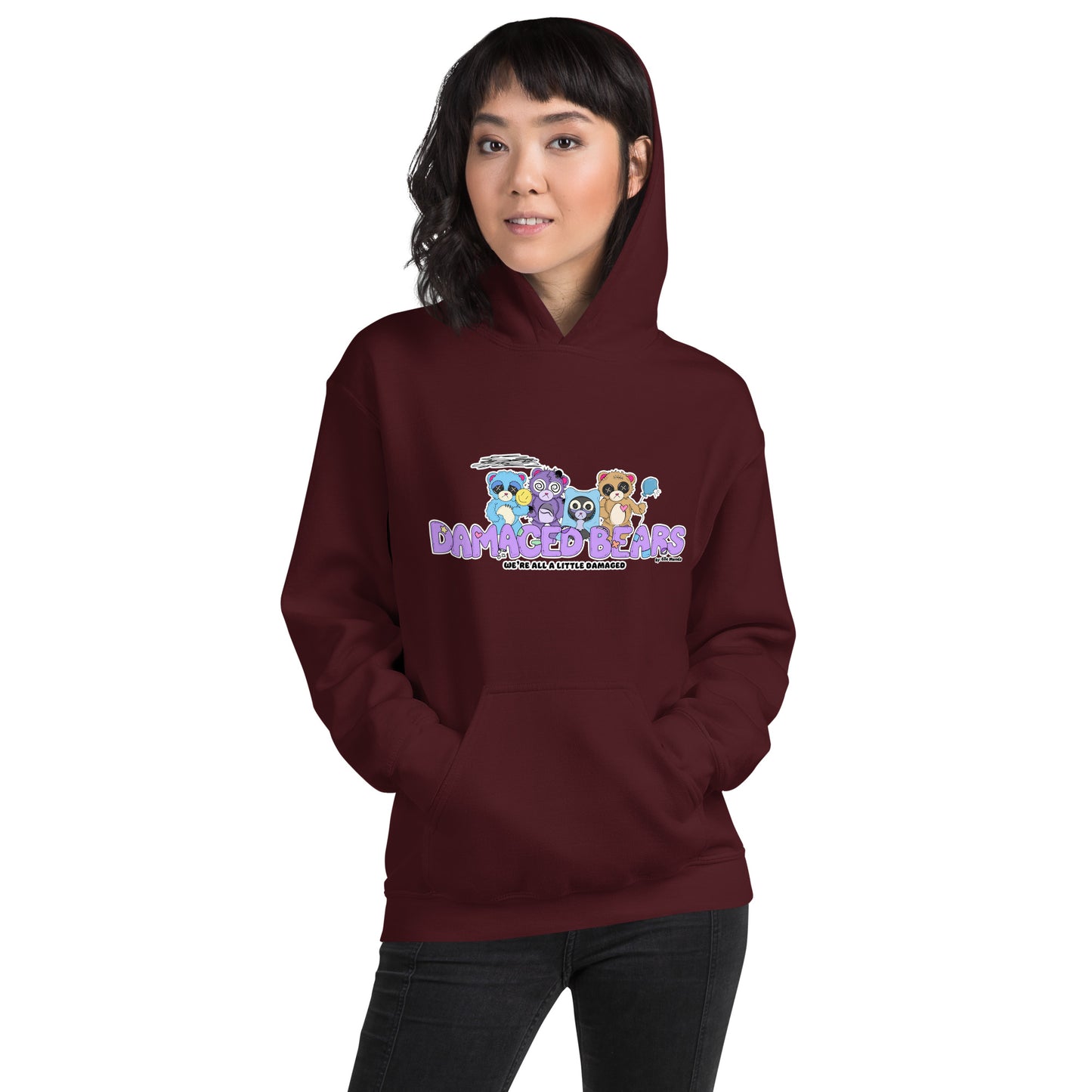 Damaged Bears Logo "We're All A Little Damaged" Unisex Hoodie