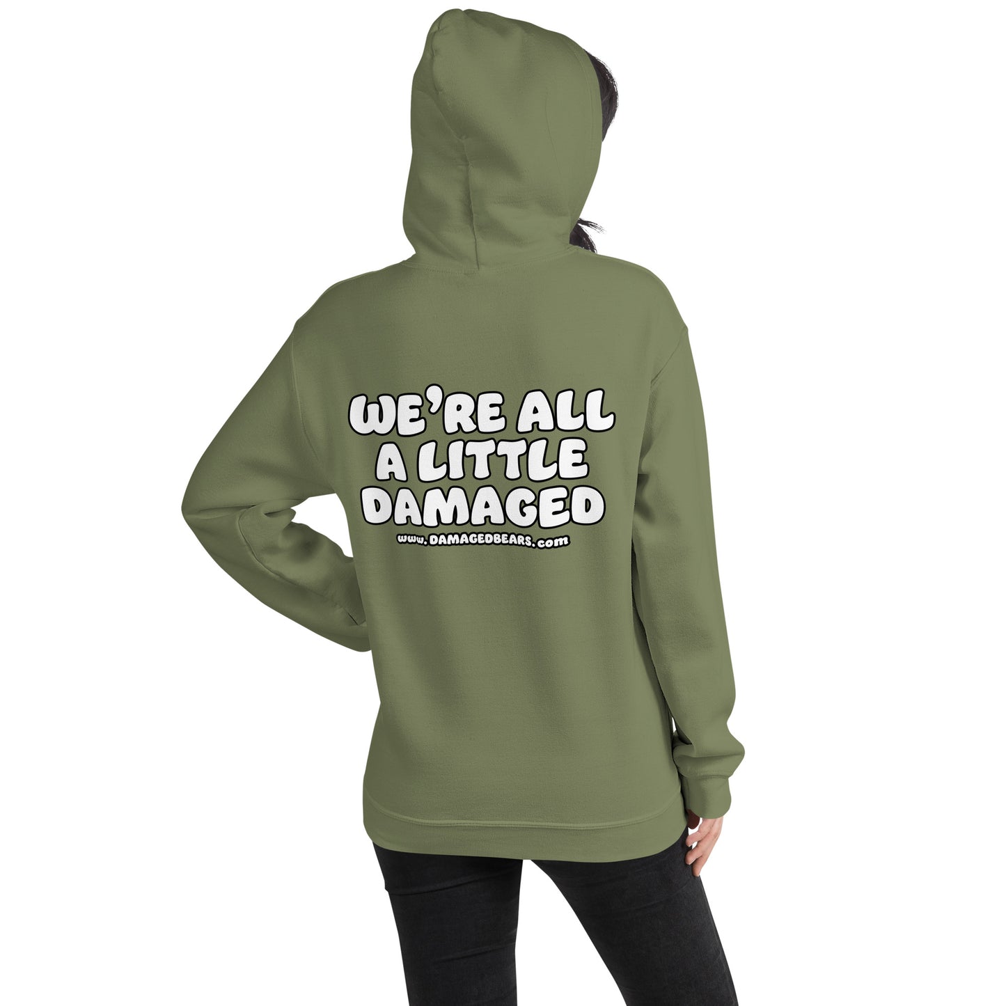 Damaged Bears Logo "We're All A Little Damaged" Unisex Hoodie