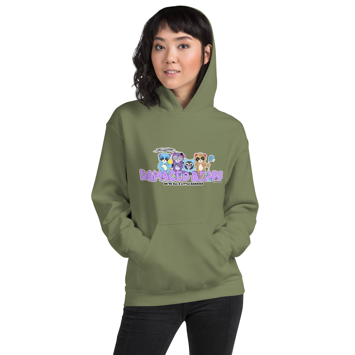 Damaged Bears Logo "We're All A Little Damaged" Unisex Hoodie