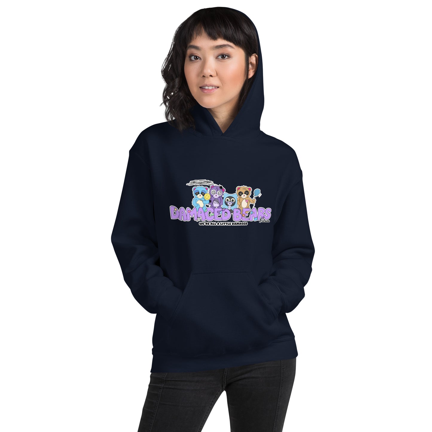 Damaged Bears Logo "We're All A Little Damaged" Unisex Hoodie