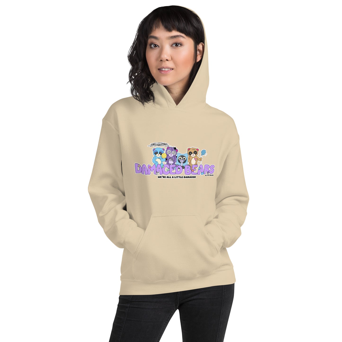 Damaged Bears Logo "We're All A Little Damaged" Unisex Hoodie