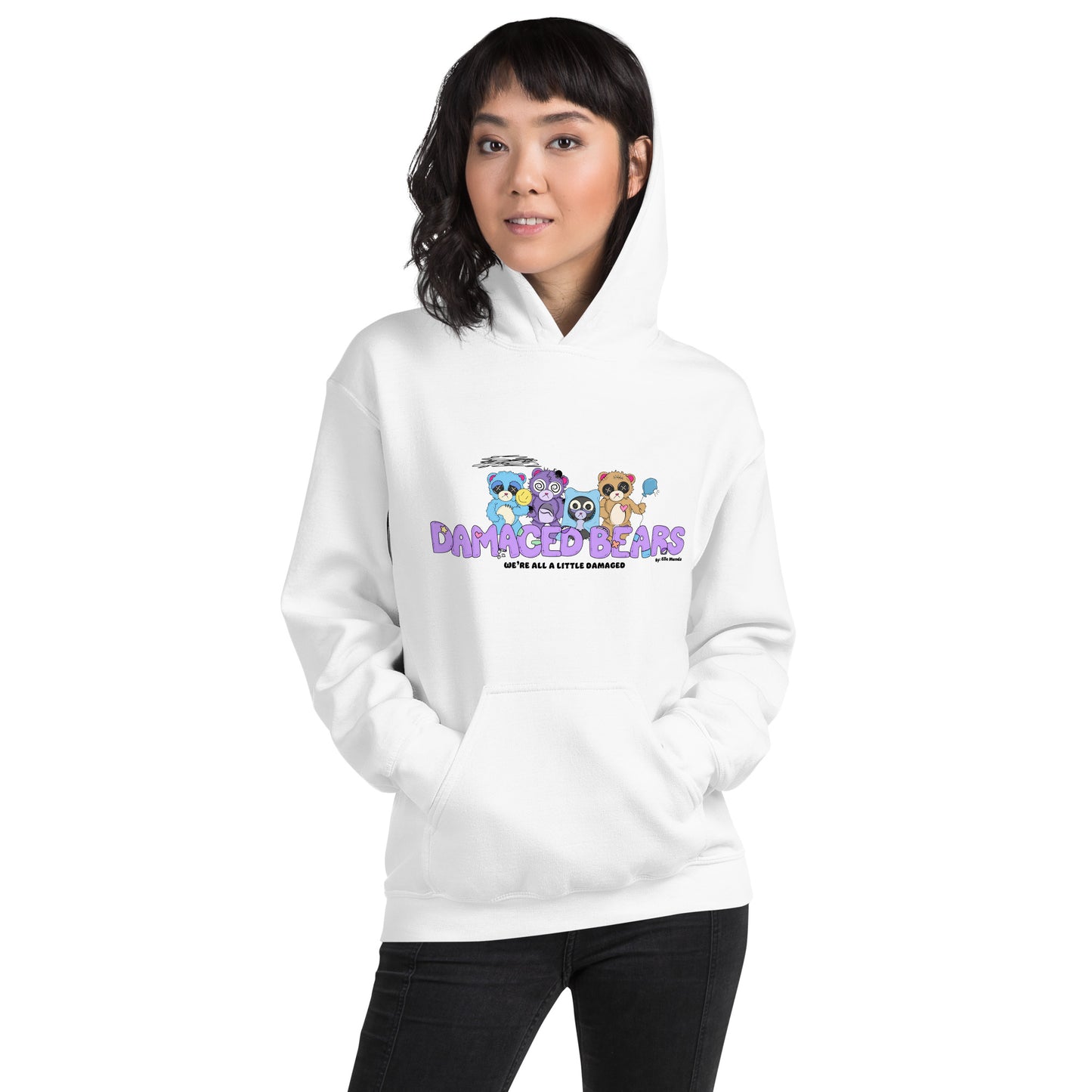Damaged Bears Logo "We're All A Little Damaged" Unisex Hoodie