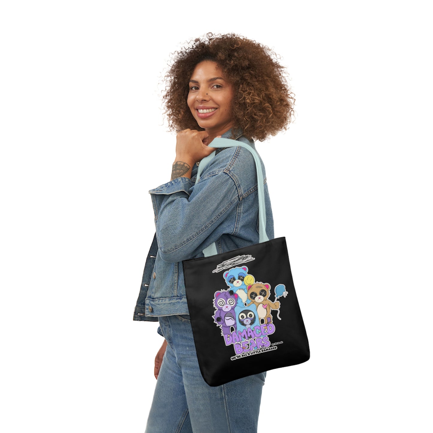 Damaged Bears Polyester Canvas Tote Bag (AOP)