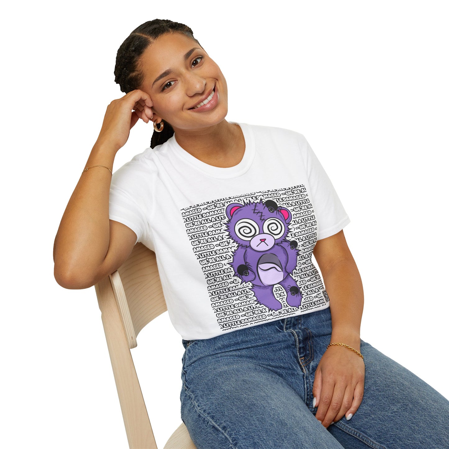 Anxiety Bear "We're all a little Damaged" T-Shirt