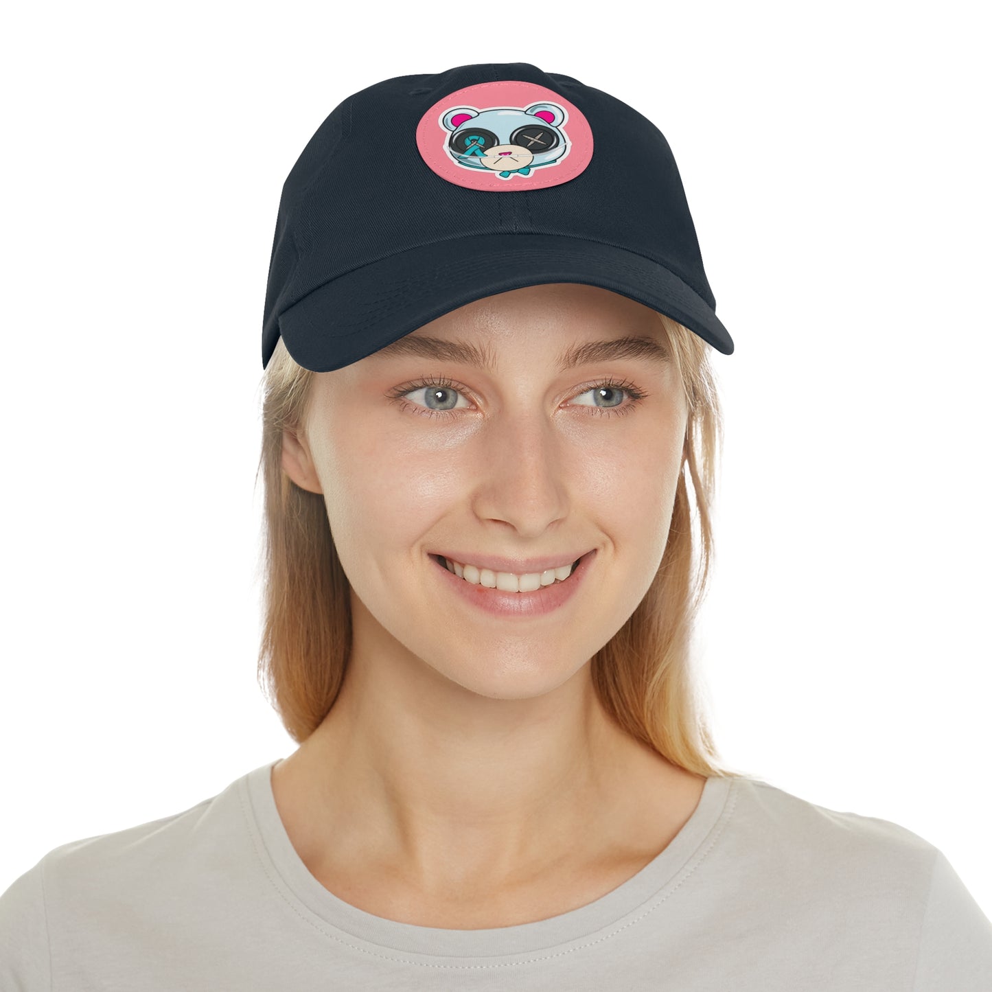 Sclero Bear Dad Hat with Leather Patch (Round)