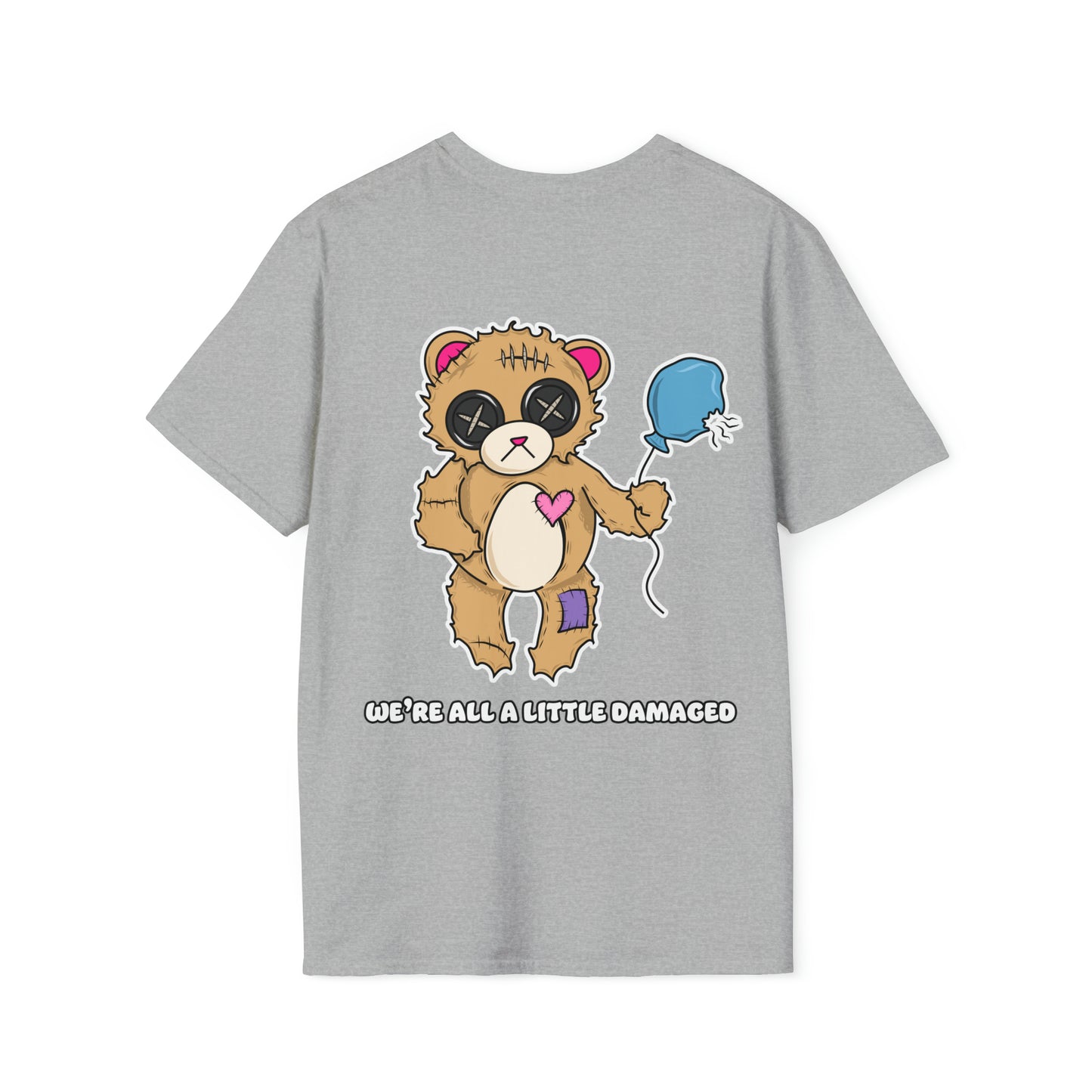 Damaged Bear T-Shirt Front and Back Design