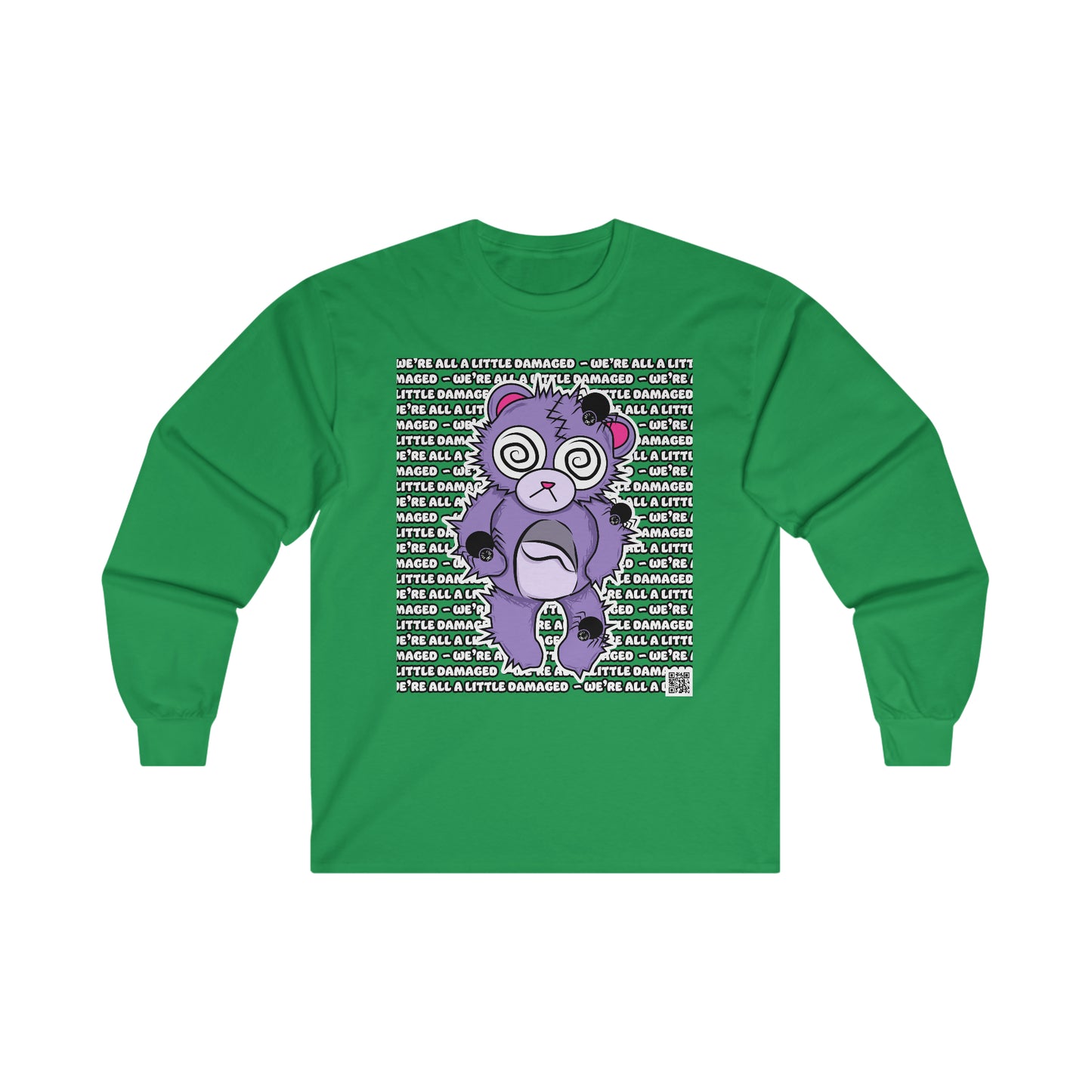 Anxiety Bear "We're all a little Damaged" Ultra Cotton Long Sleeve Tee