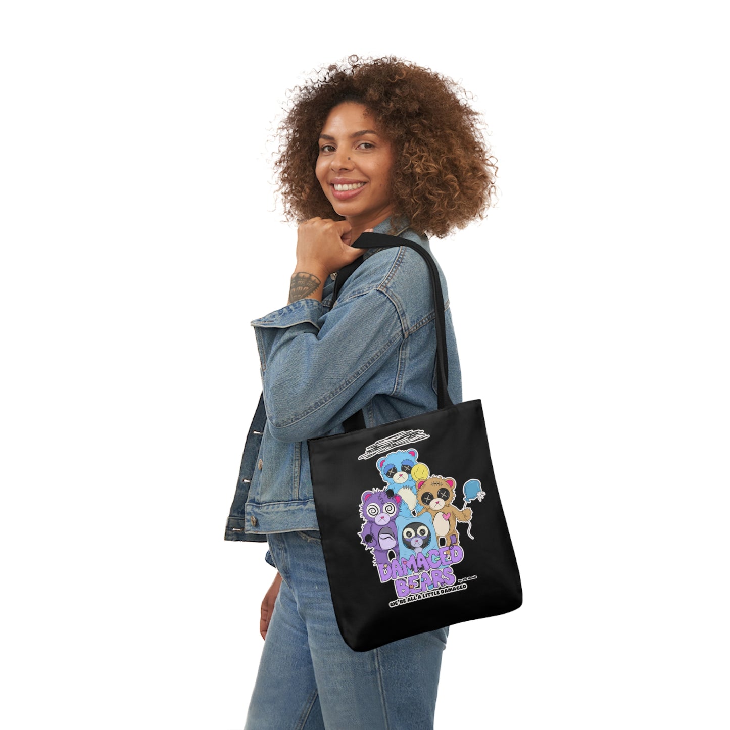 Damaged Bears Polyester Canvas Tote Bag (AOP)