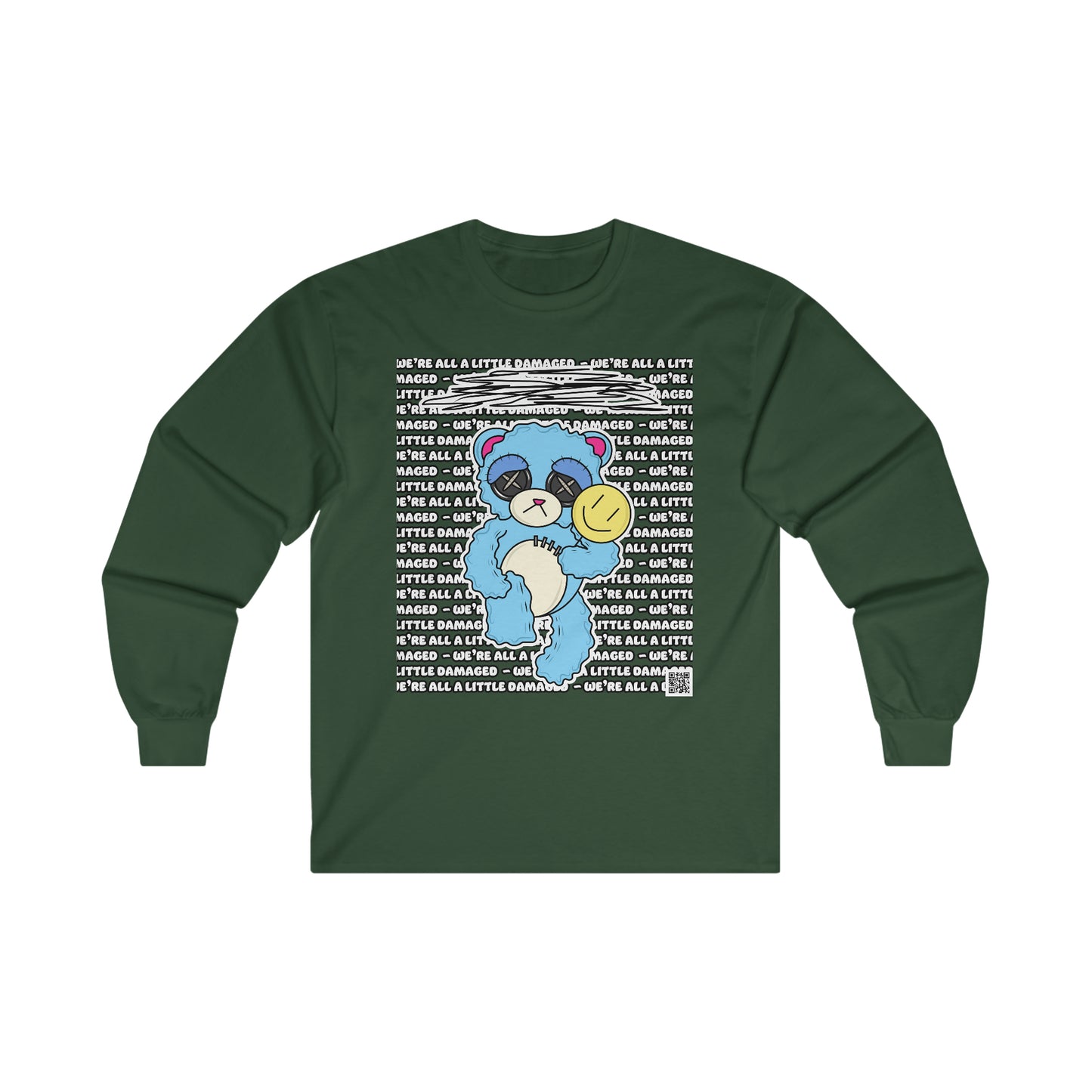 Depression Bear "We're all a little Damaged" Ultra Cotton Long Sleeve Tee