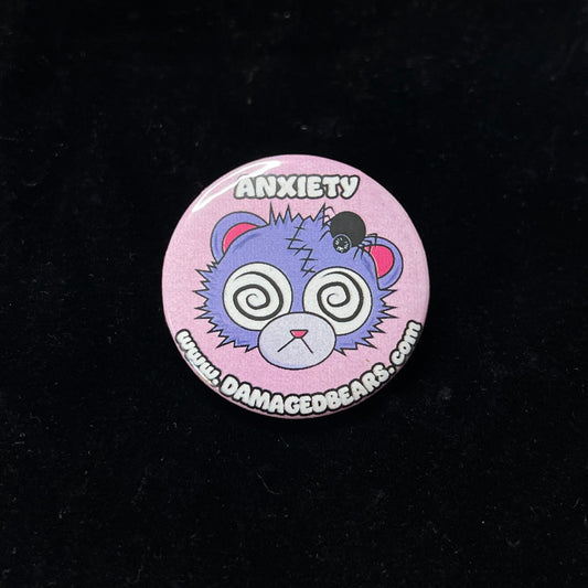 Anxiety Bear Button 1.25"