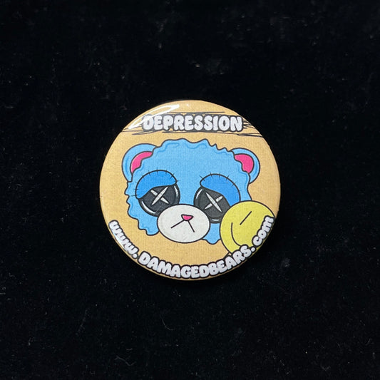 Depression Bear Button 1.25"