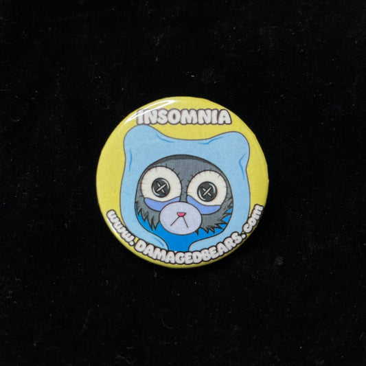 Insomnia Bear Button 1.25"